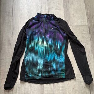 Old Navy Black and Multicolor Long Sleeve Quarter Zip